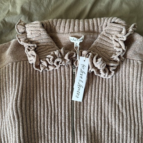 For love and lemons Rey Ruffle Collar Knit Zip-Up Jacket - Picture 5 of 13